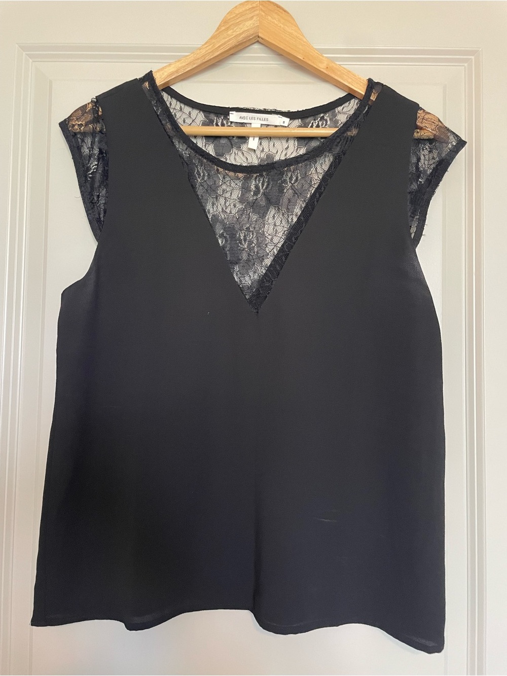 Avec Les Filles Black Lace Top
